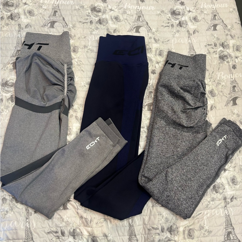 ECHT Performance Leggings Gray and Blue